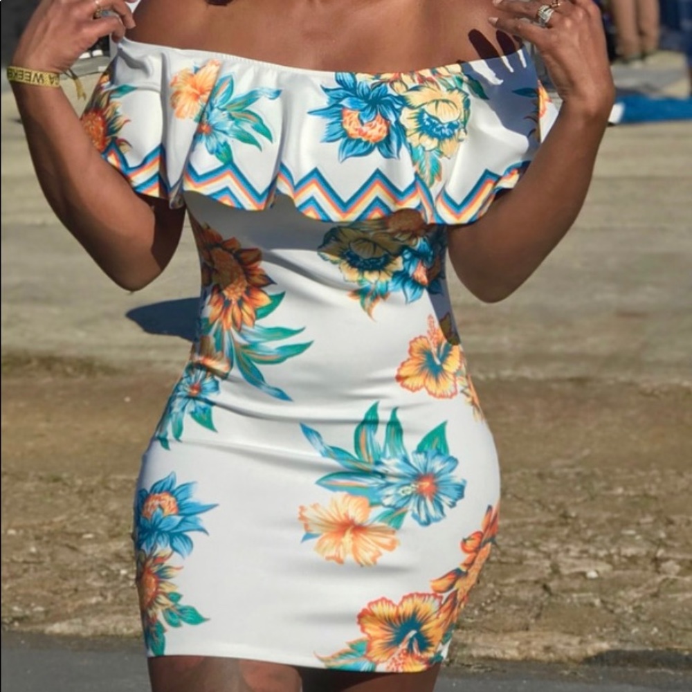 Floral off the shoulder dress